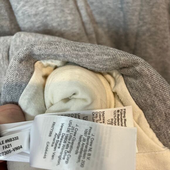 Madewell Heather Cement Grey Sweatshirt Puffer Coat Jacket Women's Size Large - Picture 7 of 9